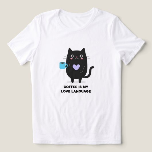 Coffee Lover Cat T-Shirt - Unisex Cat Lover Tee (Design voorkant)
