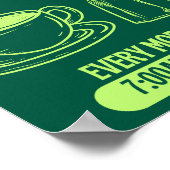 Coffee Lover Club Print, Retro Krijtbord Stijl Poster (Hoek)