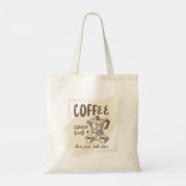 Coffee Lover Club Tote Brew First Talk Later Quote Tote Bag (Achterkant)