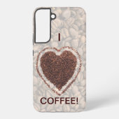 Coffee Lover Coffee Bean Heart Samsung Galaxy Hoesje (Achterkant)