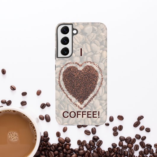 Coffee Lover Coffee Bean Heart Samsung Galaxy Hoesje