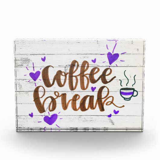 Coffee Lover Coffee Break Typografie Fotoblokken (Voorkant)