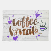 Coffee Lover Coffee Break Typografie Theedoek (Horizontaal)