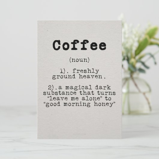 Coffee Lover Coffee Definitie Kaart (Staand voorkant)