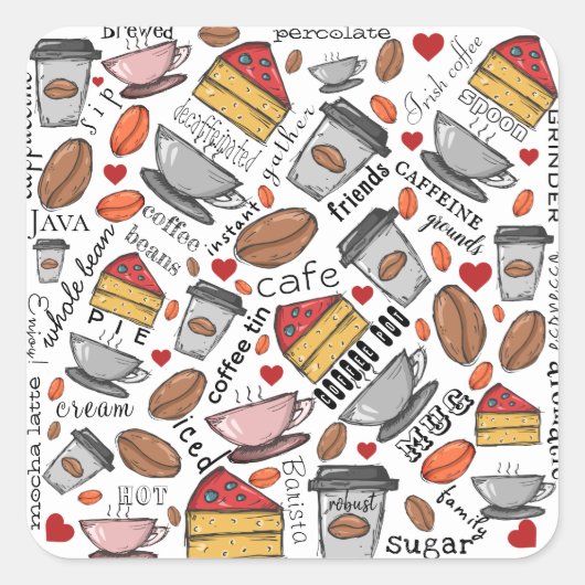 Coffee Lover Coffee Shop of Café Stickers (Voorkant)
