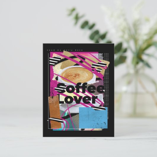Coffee Lover Collage Briefkaart (Staand voorkant)