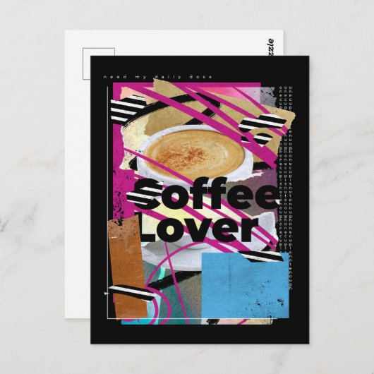 Coffee Lover Collage Briefkaart (Voorkant / Achterkant)