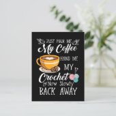 Coffee Lover Crochet Lady Crocheting Yarn Humor Briefkaart (Staand voorkant)