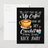 Coffee Lover Crochet Lady Crocheting Yarn Humor Briefkaart (Voorkant / Achterkant)