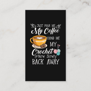 Coffee Lover Crochet Lady Crocheting Yarn Humor Visitekaartje