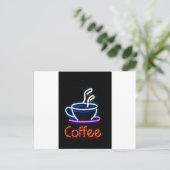 Coffee Lover Cup Neon Sign Gift Cadeau Briefkaart (Staand voorkant)
