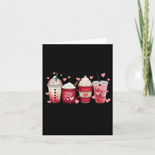 Coffee Lover Cups Latte Iced Cream Valentijnsdag Kaart