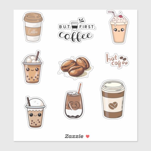 Coffee Lover Custom-Cut Vinyl Laptop Sticker (Vel)