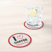 Coffee Lover Custom Name Coffee Bean Design Ronde Kartonnen Onderzetter (Insitu)