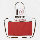 Coffee Lover Custom Name Coffee Bean Design Schort (Voorkant)