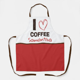 Coffee Lover Custom Name Coffee Bean Design Schort