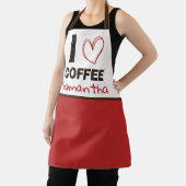 Coffee Lover Custom Name Coffee Bean Design Schort (Insitu)