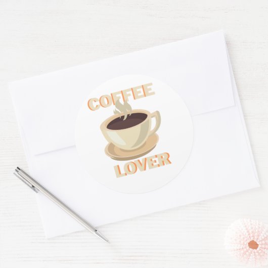 Coffee Lover – Cute & Cozy for Caffeine Fans Ronde Sticker (Envelop)