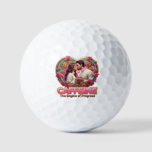 Coffee Lover Daily Ritual Sticker Golfballen (Voorkant)