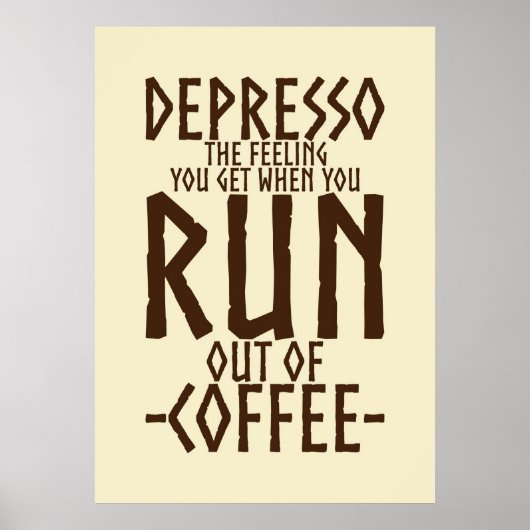 Coffee Lover Depresso Artwork Poster (Voorkant)
