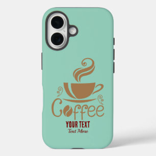 Coffee Lover Design – Minimaal Bekerontwerp iPhone 16 Hoesje