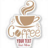 Coffee Lover Design – Minimaal Bekerontwerp Sticker (Voorkant)