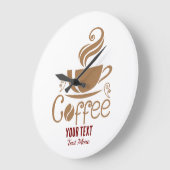 Coffee Lover Design – Minimaal Coffee Cup Grafisch Grote Klok (Hoek)