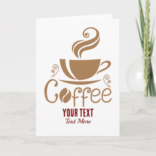 Coffee Lover Design – Minimaal Coffee Cup Grafisch Kaart (Voorkant)