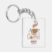 Coffee Lover Design – Minimaal Coffee Cup Grafisch Sleutelhanger (Voorkant Links)