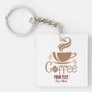 Coffee Lover Design – Minimaal Coffee Cup Grafisch Sleutelhanger