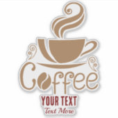 Coffee Lover Design – Minimaal Coffee Cup Grafisch Sticker (Voorkant)