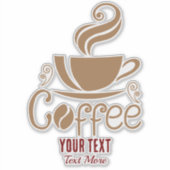 Coffee Lover Design – Minimaal Coffee Cup Grafisch Sticker (Voorkant)