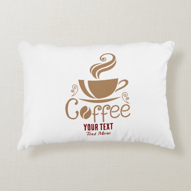 Coffee Lover Design – Minimaal Grafisch Ontwerp va Accent Kussen (Voorkant)