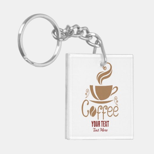 Coffee Lover Design – Minimal Coffee Cup Graphic Sleutelhanger (Voorkant Links)
