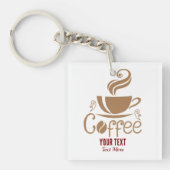 Coffee Lover Design – Minimal Coffee Cup Graphic Sleutelhanger (Voorkant)