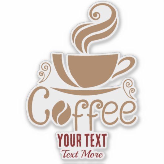 Coffee Lover Design – Minimal Coffee Cup Graphic Sticker (Voorkant)