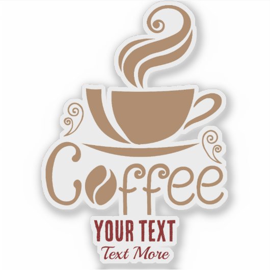 Coffee Lover Design – Minimal Coffee Cup Graphic Sticker (Voorkant)