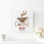 Coffee Lover Design – Minimal Coffee Cup Graphic Vierkante Klok (Huis)