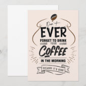 Coffee Lover Drink uw koffie Bedankkaart (Voorkant / Achterkant)