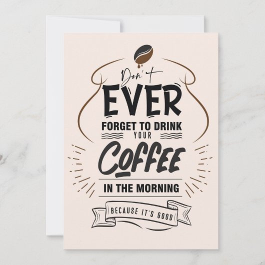 Coffee Lover Drink uw koffie Save The Date (Voorkant)
