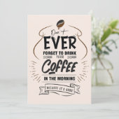 Coffee Lover Drink uw koffie Save The Date (Staand voorkant)