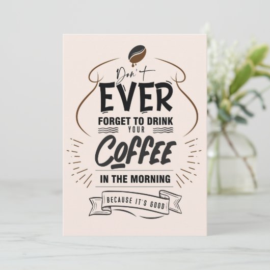 Coffee Lover Drink uw koffie Save The Date (Staand voorkant)