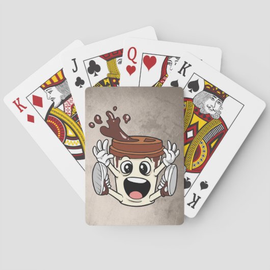 Coffee Lover Funny Coffee Cup Pokerkaarten (Achterkant)