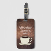  Coffee Lover Funny Quote Bagagelabel (Voorkant (verticaal))