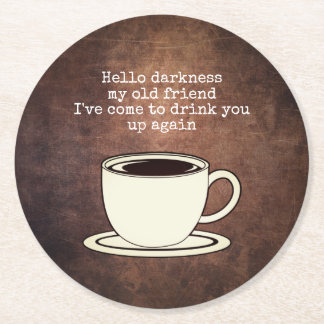 Coffee Lover Funny Quote Ronde Kartonnen Onderzetter