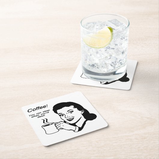 Coffee Lover Funny Square Onderzetters (Insitu)