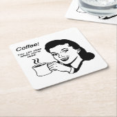Coffee Lover Funny Square Onderzetters (Schuin)