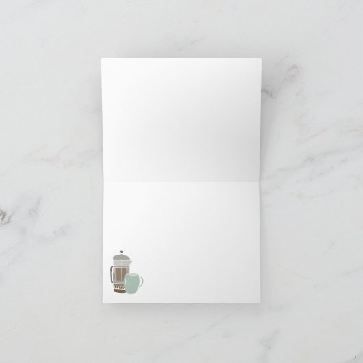 Coffee Lover gepersonaliseerd script voor haar Notitiekaartje (Binnen)