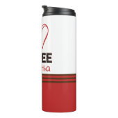 Coffee Lover Gift Custom Name Coffee Bean Design Thermosbeker (Geroteerd rechts)