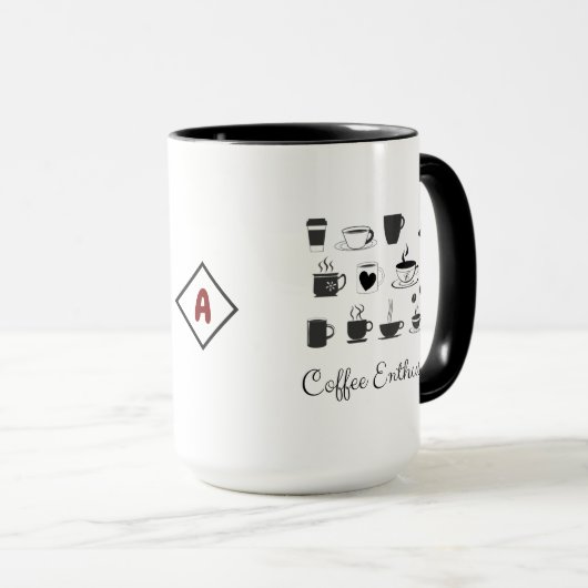 Coffee Lover Gift Mok | Aangepaste naam en grappig (Voorkant rechts)